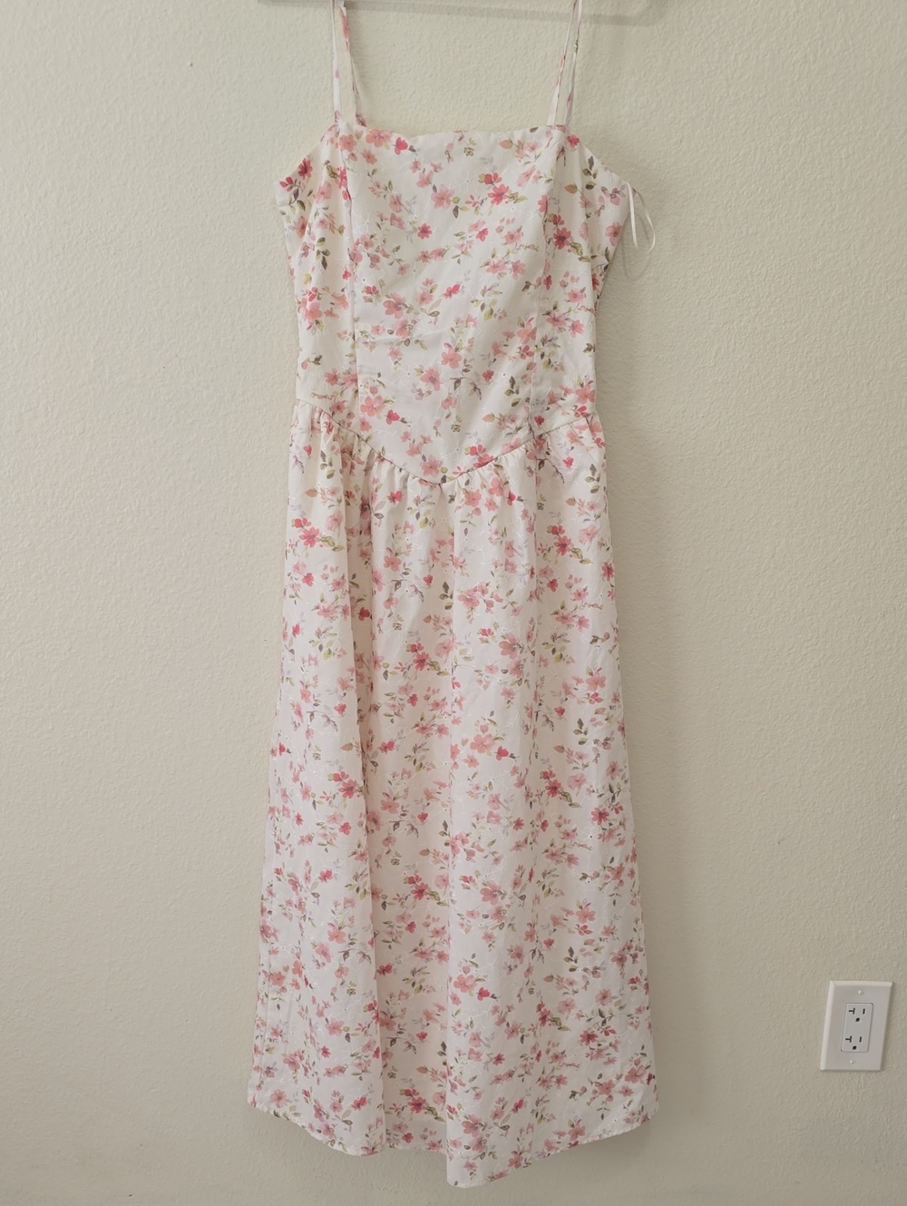 Thirty Thirty Floral Smocked Waist Dress - Pink/White L